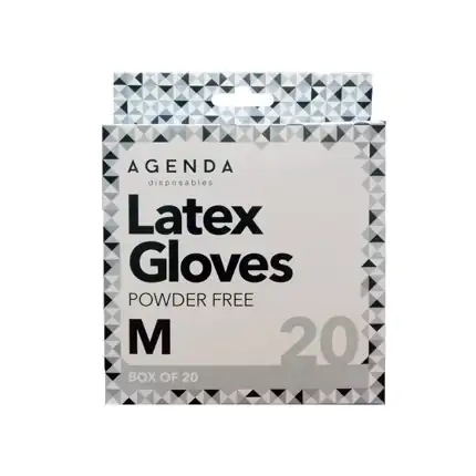 Agenda Disposables Latex Gloves Medium (20 pack)