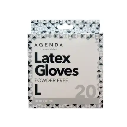 Agenda Disposables Latex Gloves Large (20 pack)